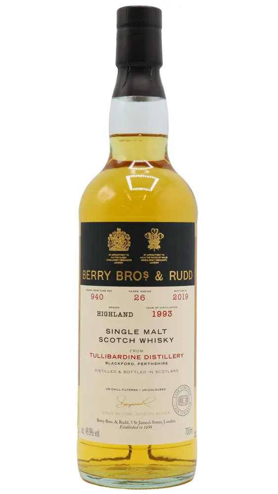 Tullibardine - 26 year old Berry Bros & Rudd - Single Cask #940 1993 Whisky 70cl 48.9% ABV