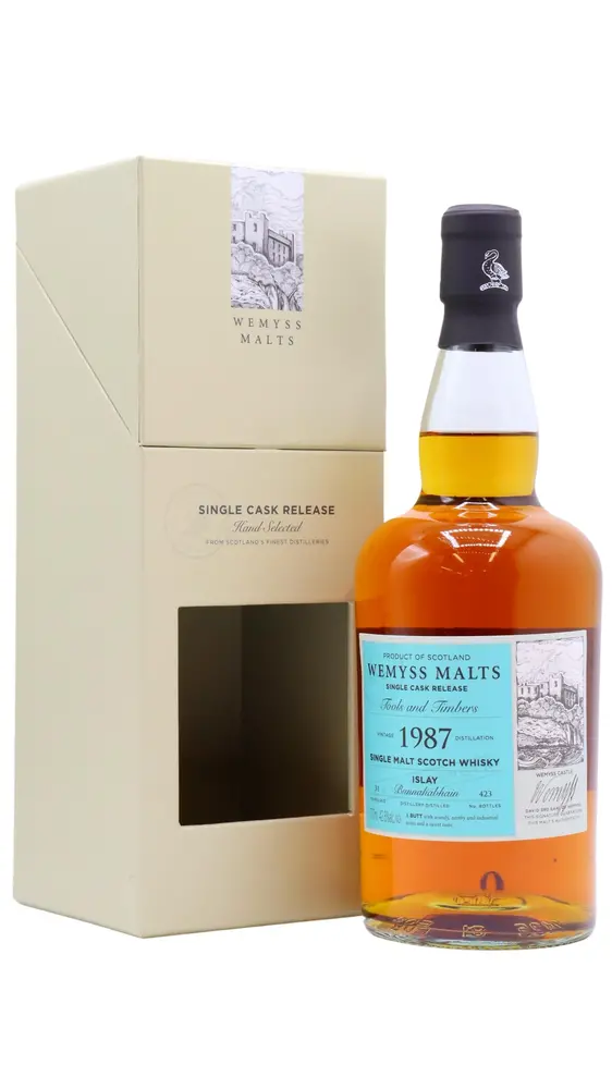 Bunnahabhain - 31 year old Wemyss Malts - Tools And Timbers Single Cask 1987 Whisky 70cl 42.8% ABV