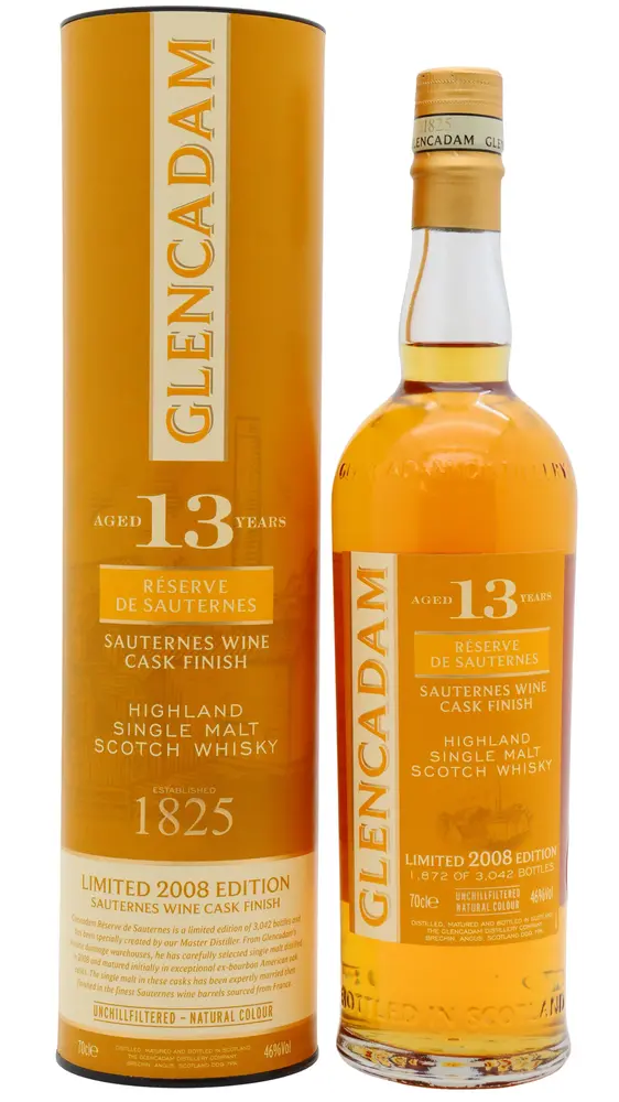 Glencadam - 13 year old Sauternes Cask Finish Highland Single Malt Scotch 2008 Whisky 70cl 46% ABV