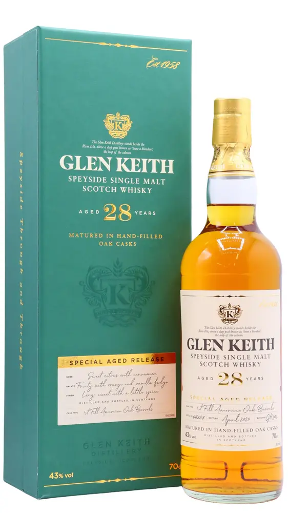 Glen Keith - 28 year old Secret Speyside Special Aged Release Single Malt Scotch 1992 Whisky 70cl 43% ABV