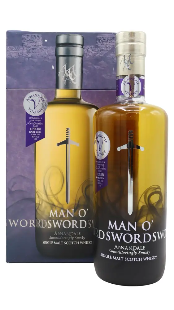 Annandale - Rare Vintage Man O' Sword - Single Bourbon Cask #102 2014 Whisky 70cl 61.5% ABV