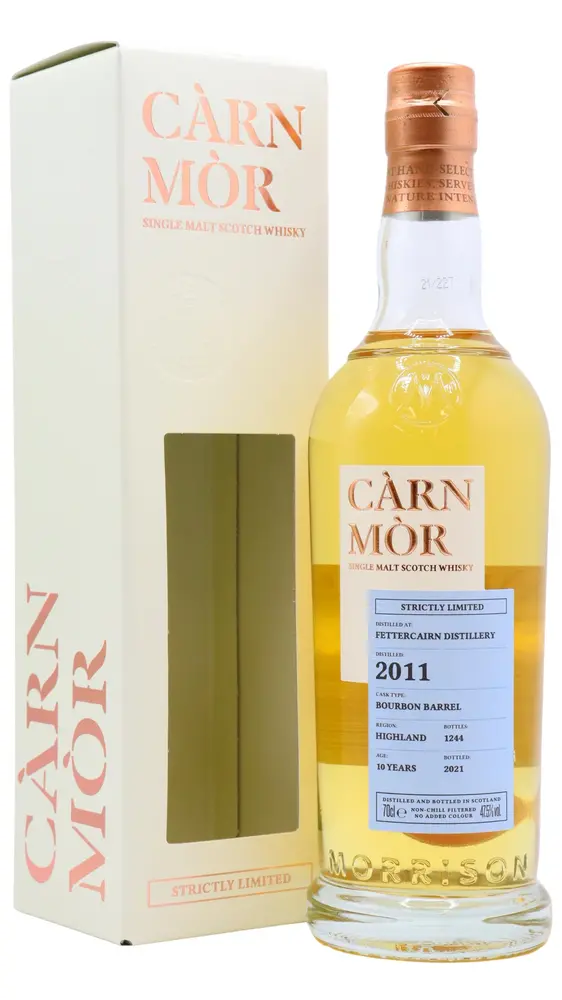 Fettercairn - 10 year old Carn Mor Strictly Limited Bourbon Cask Finish Single Malt Scotch 2011 Whisky 70cl 47.5% ABV