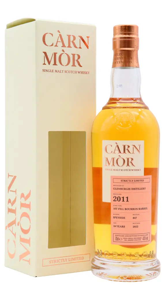 Glenburgie - 10 year old Carn Mor Strictly Limited First Fill Bourbon Cask Finish Single Malt Scotch 2011 Whisky 70cl 47.5% ABV