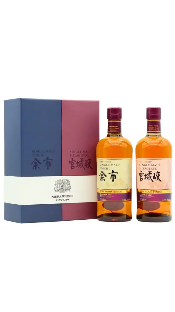 Nikka - Yoichi & Miyagikyo Rum Cask Finish Japanese Whisky 70cl x 2 46% ABV Twin Pack