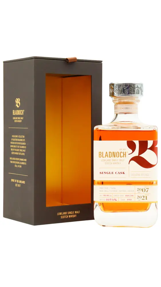 Bladnoch - 14 year old Single Port Pipe Cask #6703 2007 Whisky 70cl 55.9% ABV