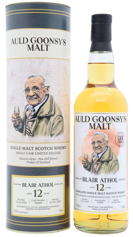 Blair Athol - 12 year old Auld Goonsy's Single Cask #304006 2009 Whisky 70cl 58.3% ABV