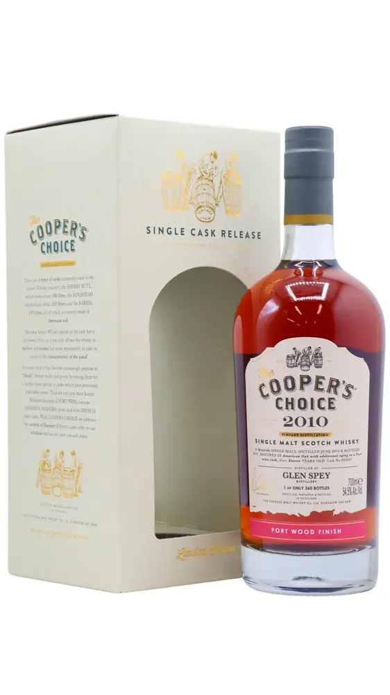 Glen Spey - 11 year old Cooper's Choice - Single Port Cask #803007 2010 Whisky 70cl 54.50% ABV