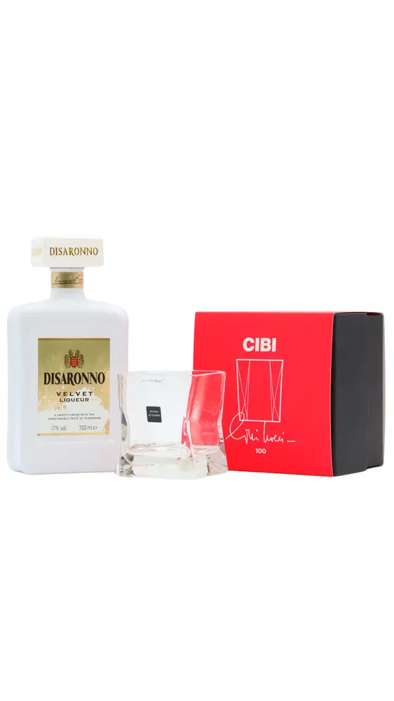 Disaronno - Velvet Liqueur 70cl 17% ABV & Cibi Blade Runner Crystal Glass