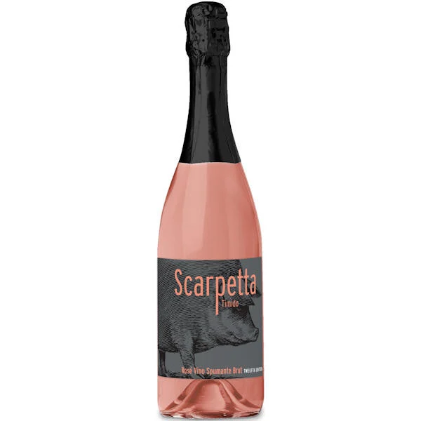 6 Bottle Case Scarpetta Timido Spumante Brut Rose NV (Italy) w/ Shipping Included