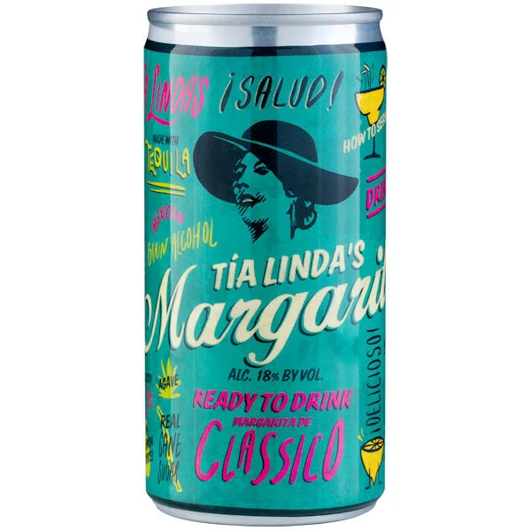 Tia Linda's Classico Margarita Cocktail Ready-To-Drink 4-Pack 200ml Cans