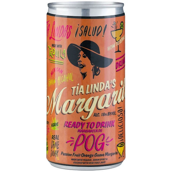 Tia Linda's POG Margarita Cocktail Ready-To-Drink 4-Pack 200ml Cans